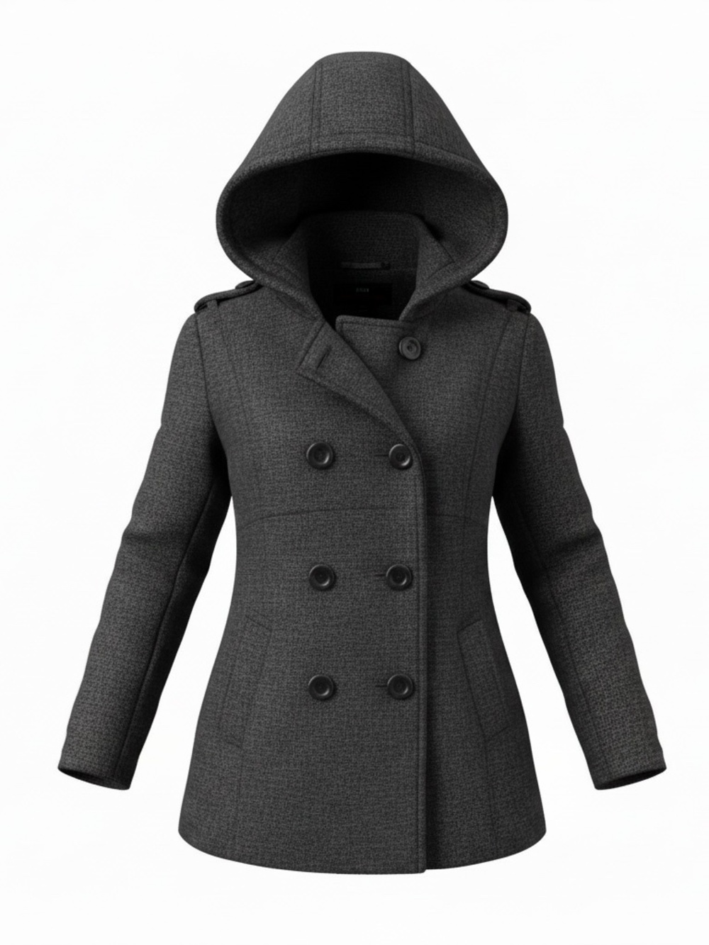 Miss Sixty Vintage Grey Wool Blend Pea Coat - size PL